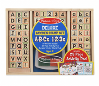 Melissa and Doug - Delux Wooden Stamp Set ABC' s & 123's